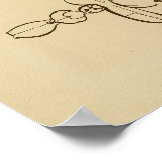 Minimalist Abstract Figurative Line Drawing  Vinta Poster (Hoek)