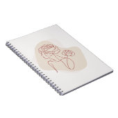 Minimalist Abstract Floral Line Art  Notitieboek (Rechterzijde)