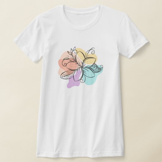 Minimalist Abstract Floral Line Art T-Shirt (Laagn)