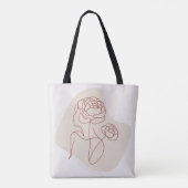 Minimalist Abstract Floral Line Art Tote Bag (Achterkant)