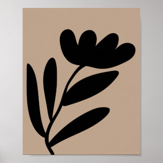 Minimalist Abstract Flower Matisse Style Poster