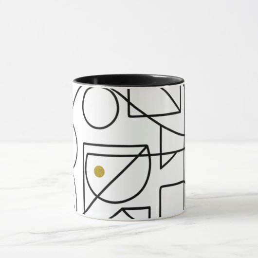Minimalist Abstract Geometric Line Art Mug Mok (Midden)