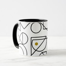 Minimalist Abstract Geometric Line Art Mug Mok