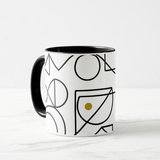 Minimalist Abstract Geometric Line Art Mug Mok (Voorkant links)