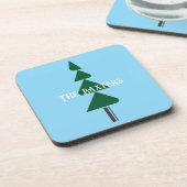 Minimalist Abstract Green Chic Christmas Tree Bier Onderzetter (Linkerzijde)