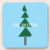 Minimalist Abstract Green Chic Christmas Tree Bier Onderzetter (Voorkant)