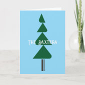 Minimalist Abstract Green Chic Christmas Tree Feestdagen Kaart (Voorkant)