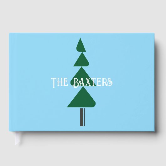 Minimalist Abstract Green Chic Christmas Tree Gastenboek (Voorkant)