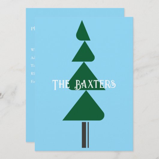 Minimalist Abstract Green Chic Christmas Tree Kaart (Voorkant / Achterkant)