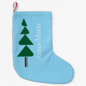 Minimalist Abstract Green Chic Christmas Tree Kleine Kerstsok (Voorkant)