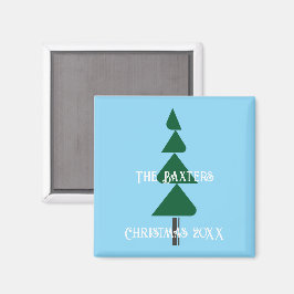 Minimalist Abstract Green Chic Christmas Tree Magneet