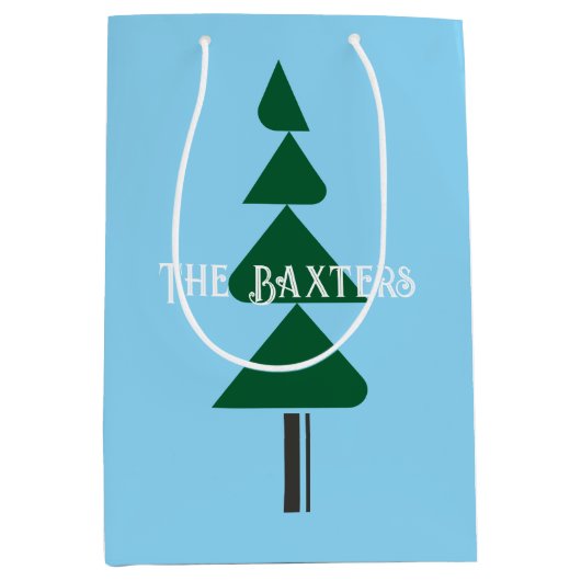 Minimalist Abstract Green Chic Christmas Tree Medium Cadeauzakje (Voorkant)