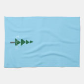 Minimalist Abstract Green Chic Christmas Tree Theedoek (Horizontaal)