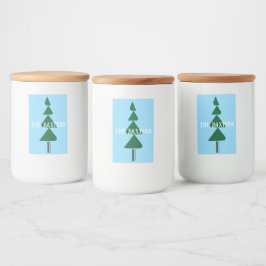 Minimalist Abstract Green Chic Christmas Tree Voedselcontainer Etiket