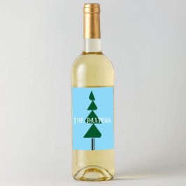 Minimalist Abstract Green Chic Christmas Tree Wijn Etiket