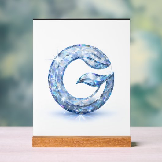 Minimalist Abstract Letter G Acryl Bord (Neutraal)