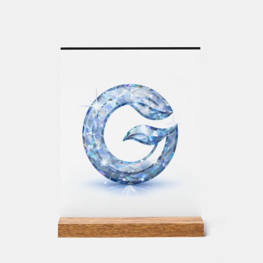 Minimalist Abstract Letter G Acryl Bord (Voorkant)