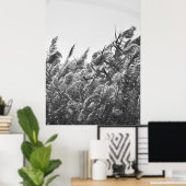 Minimalist abstract nature print black and white (Thuiskantoor)