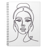 Minimalist Abstract Woman Face Line Art Notebook Notitieboek (Voorkant)