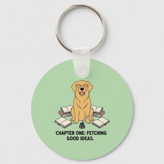 Minimalist Academic Emerald Green Dog Chapter One Sleutelhanger (Voorkant)