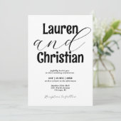 Minimalist Accented Names Wedding  Kaart (Staand voorkant)