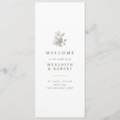 Minimalist Acorns & Pinecone Fall Wedding Programmakaart (Voorkant)
