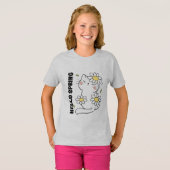 Minimalist Aesthetic Hello Spring Cat & Daisy  T-shirt (Voorkant volledig)