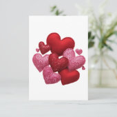 Minimalist Aesthetic Red Hearts Pattern Bedankkaart (Staand voorkant)