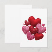 Minimalist Aesthetic Red Hearts Pattern Bedankkaart (Voorkant / Achterkant)