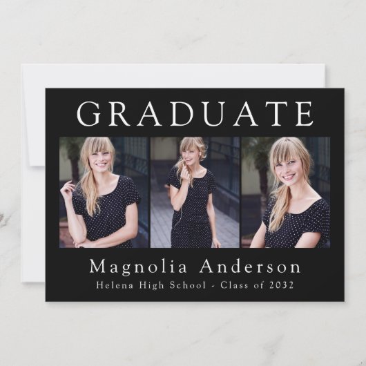 Minimalist Afstuderen vier foto-aankondigingen Aankondiging (Voorkant)
