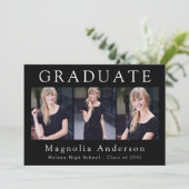 Minimalist Afstuderen vier foto-aankondigingen Aankondiging (Staand voorkant)