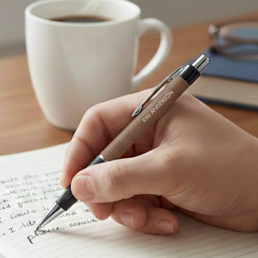 Minimalist Aged Leather Style Design Personalized Pen