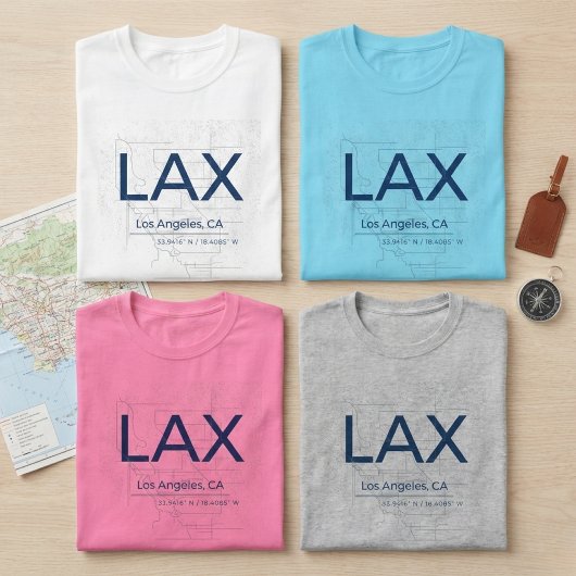 Minimalist Airport Code – Customizable LAX T-shirt