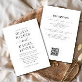 Minimalist All in One QR Code Elegant Wedding Kaart