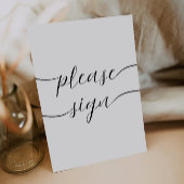 Minimalist Alsjeblieft Teken, Wedding Guestbook Kaart