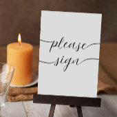 Minimalist Alsjeblieft Teken, Wedding Guestbook Kaart