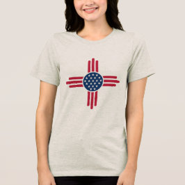 Minimalist American Zia Symbol – Clean Modern USA Tri-Blend Shirt