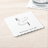 Minimalist Ampersand Wedding | Cocktail Kartonnen Onderzetters (Gebogen)