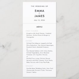 Minimalist Ampersand Wedding | Elegant Menu