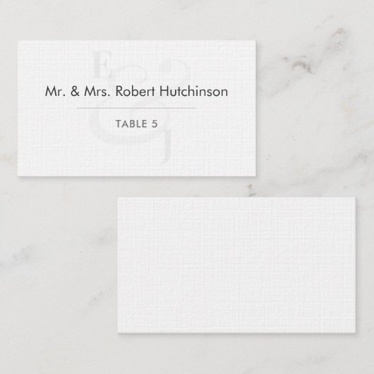Minimalist Ampersand Wedding | Flat Table Seating Plaatskaartje (Voorkant / Achterkant)