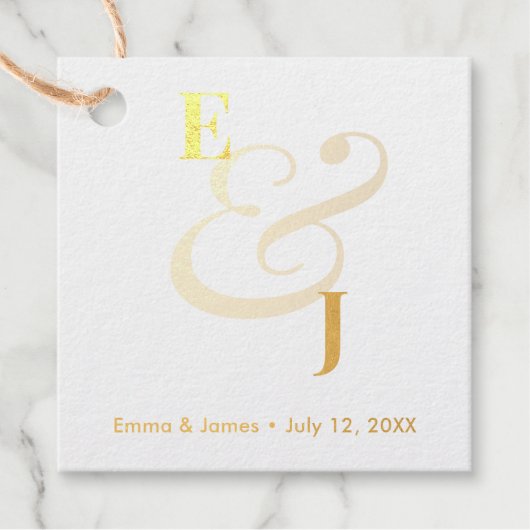 Minimalist Ampersand Wedding | Gold Bedankjes Labels (Voorkant)