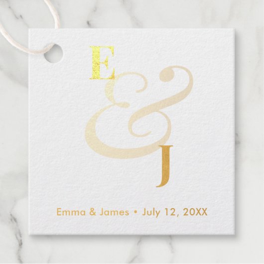 Minimalist Ampersand Wedding | Gold Bedankjes Labels (Voorkant)