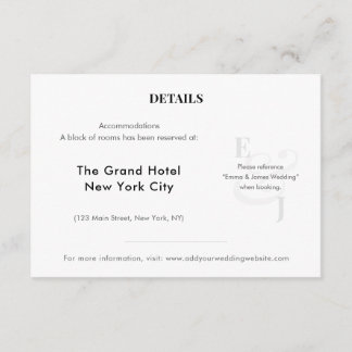 Minimalist Ampersand Wedding | Hotel | QR Code Informatiekaartje