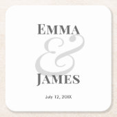 Minimalist Ampersand Wedding | Paper Coaster Kartonnen Onderzetters (Voorkant)