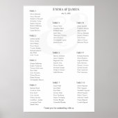 Minimalist Ampersand Wedding | Seating Chart | 10 Poster (Voorkant)