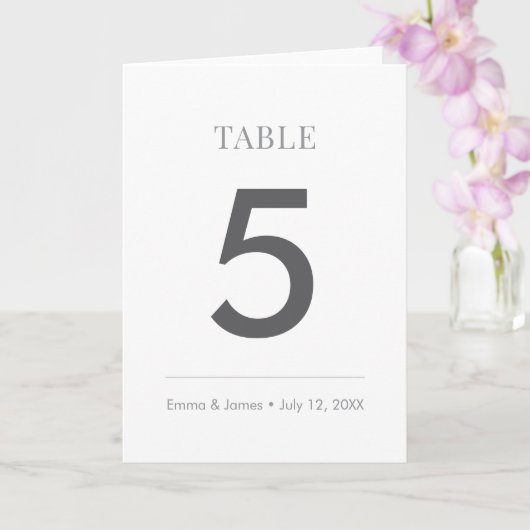 Minimalist Ampersand Wedding | Table Number Folded Kaart (Orchidee)