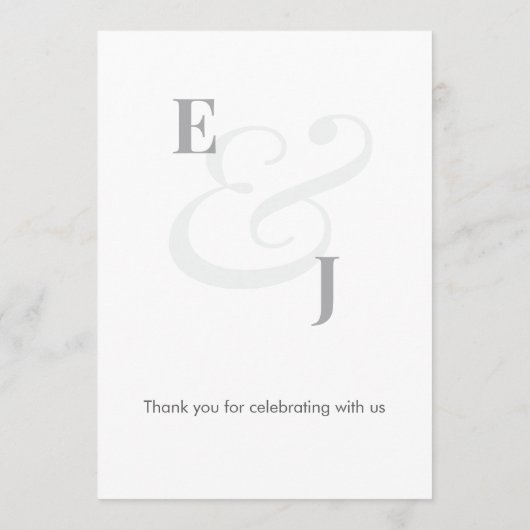Minimalist Ampersand Wedding | Table Number Kaart (Achterkant)