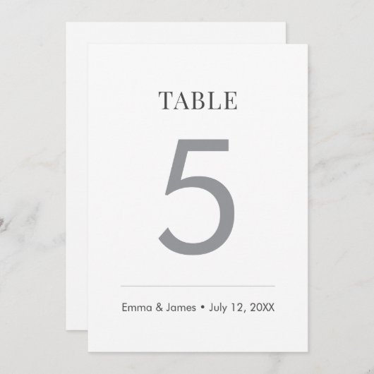 Minimalist Ampersand Wedding | Table Number Kaart (Voorkant / Achterkant)