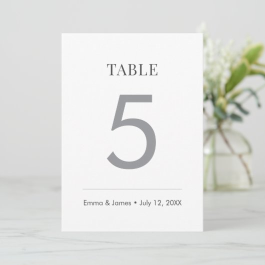 Minimalist Ampersand Wedding | Table Number Kaart (Staand voorkant)