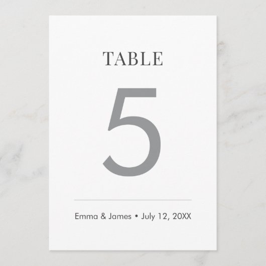 Minimalist Ampersand Wedding | Table Number Kaart (Voorkant)